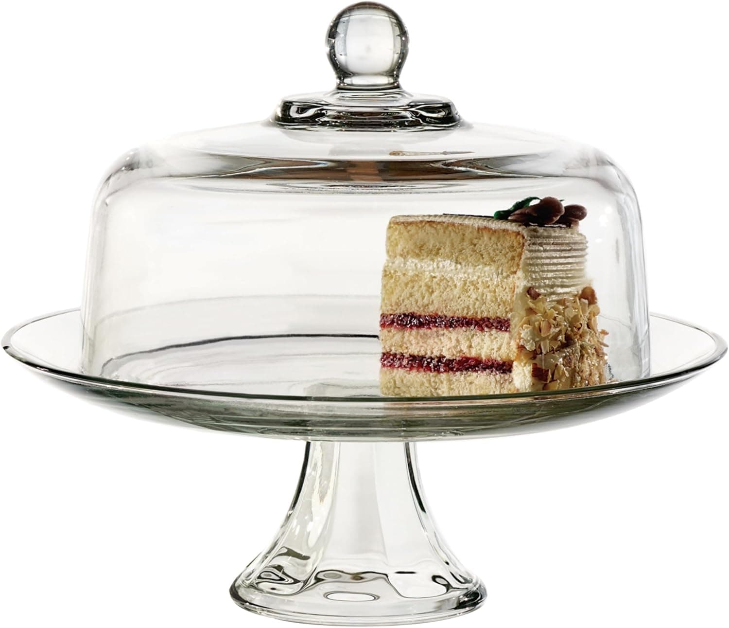 Anchor Hocking Presence Footed Glass Cake Set with Dome, 2 Piece