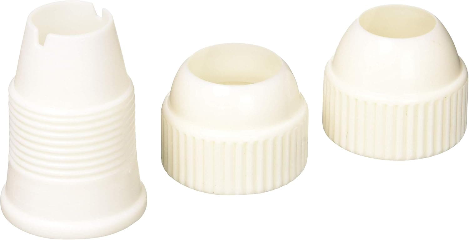 Ateco 3-Piece Medium Plastic Coupler, Fits Medium and Standard Size Decorating Tips