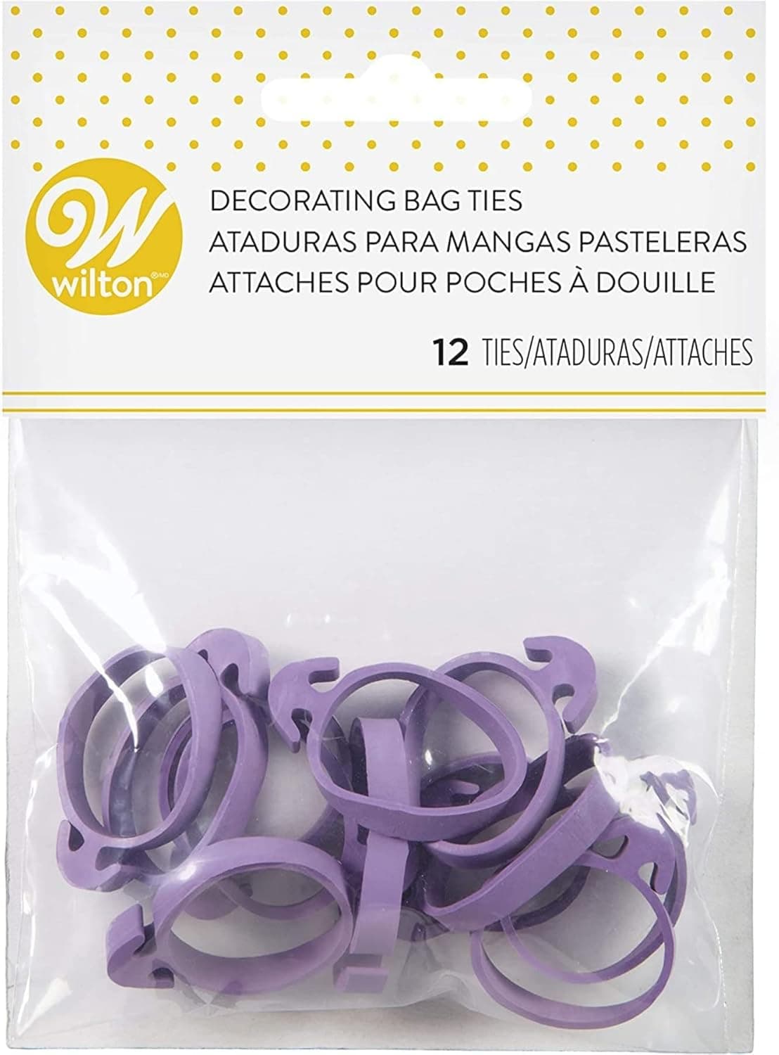 Wilton Icing Bag Ties, Reusable Rubber Piping Bag Ties, 12-Piece