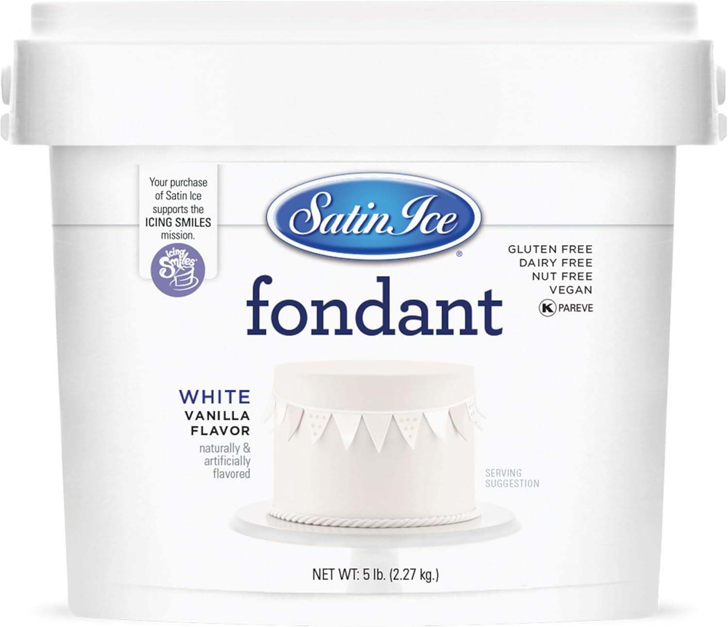 Satin Ice - Fondant White Vanilla 5 lb