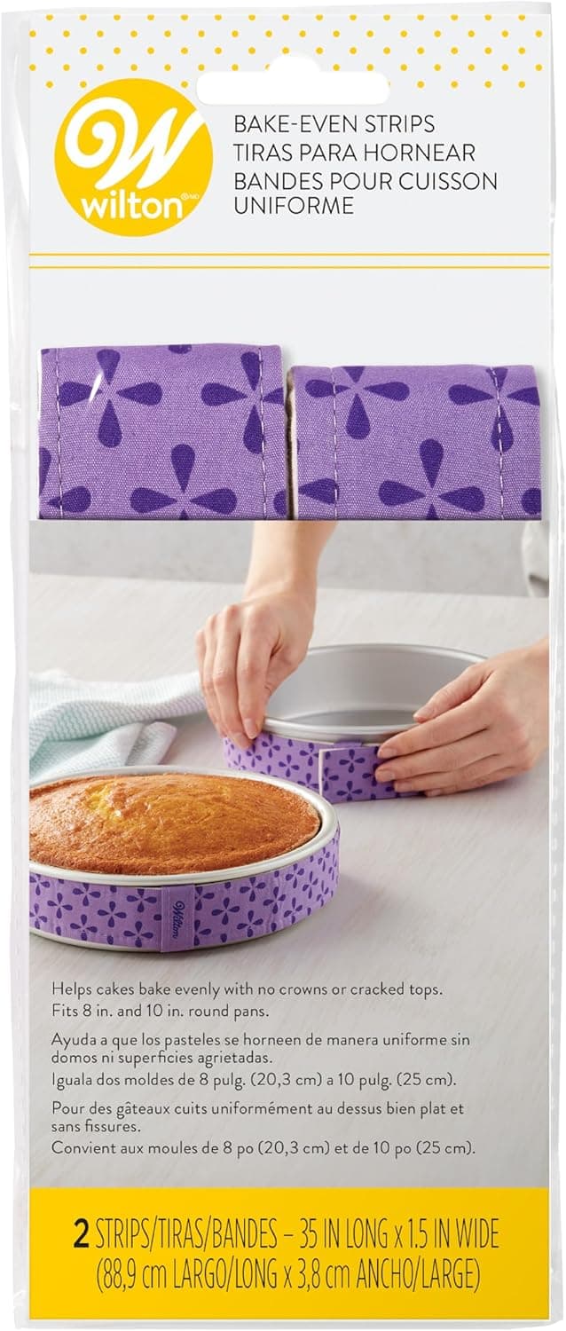 Wilton Bake Even Cake Strips, Fits 8-Inch & 10-Inch Round Cake Pans, 2-Piece Set