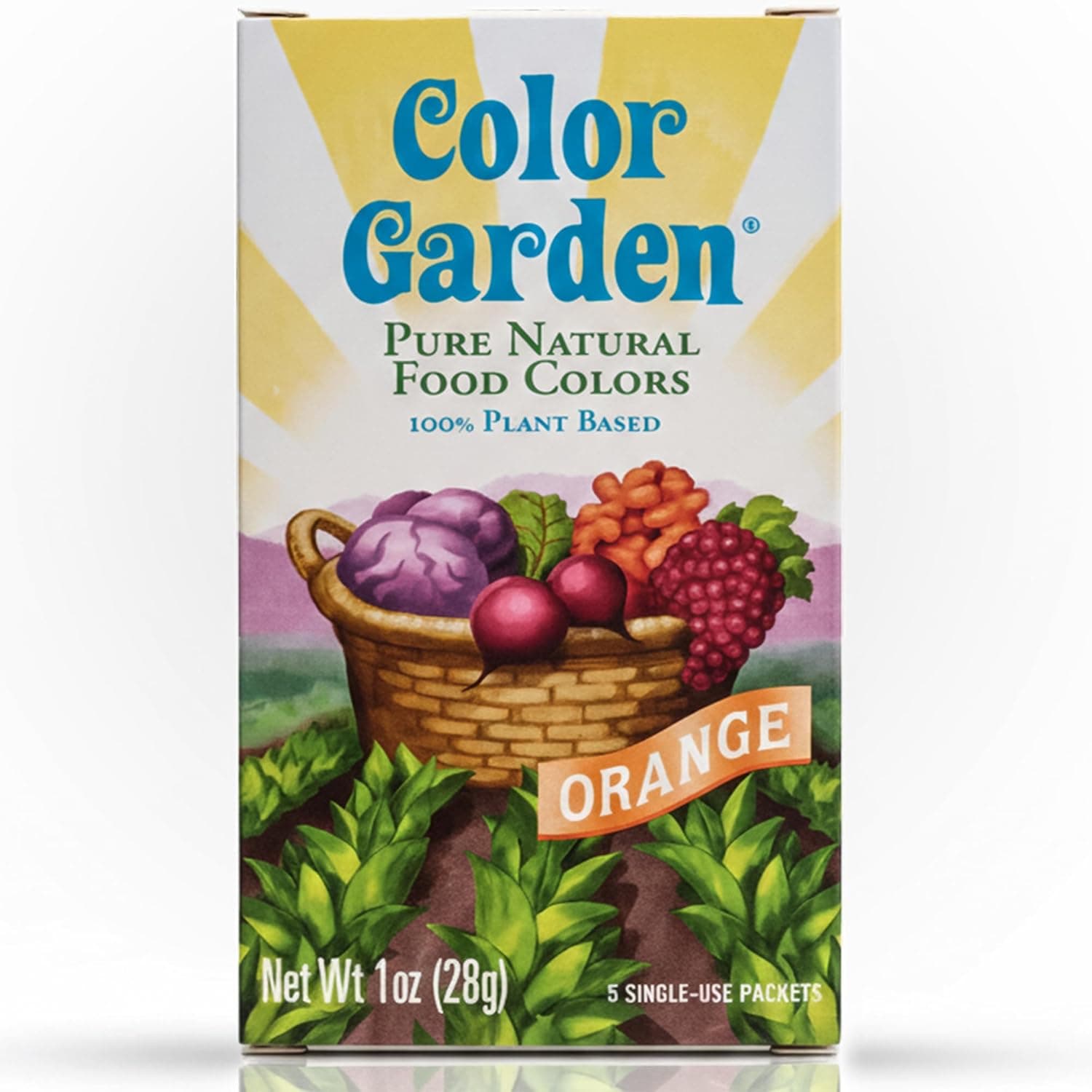 Color Garden Pure Natural Food Coloring, Orange - 5 ct 1 oz, Plant-Based, Vegan