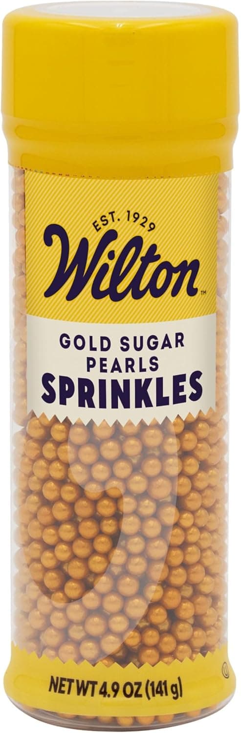 Wilton Sugar Pearls, 141 gram, Gold, Non Toxic