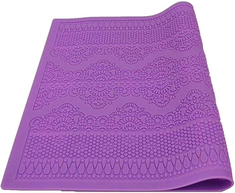 XGUNION Lace Fondant Mat Mould Flower Pattern Silicone Mat Fondant Cake Lace Embossed