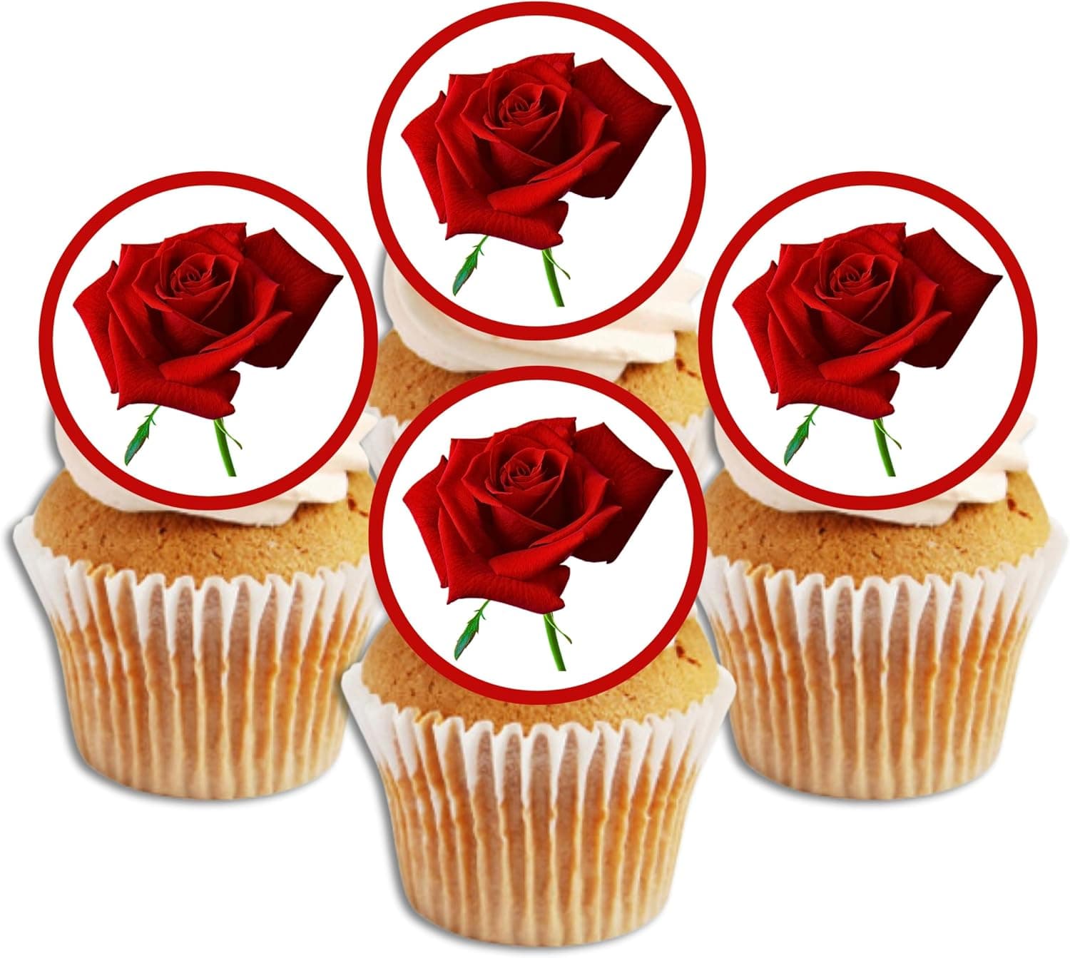 48 Rose Cake Decorations, Roses Wafer Card Cupcake Decorations Rose Flower Edible Cake Decorations, Rose Edible Cupcake Toppers