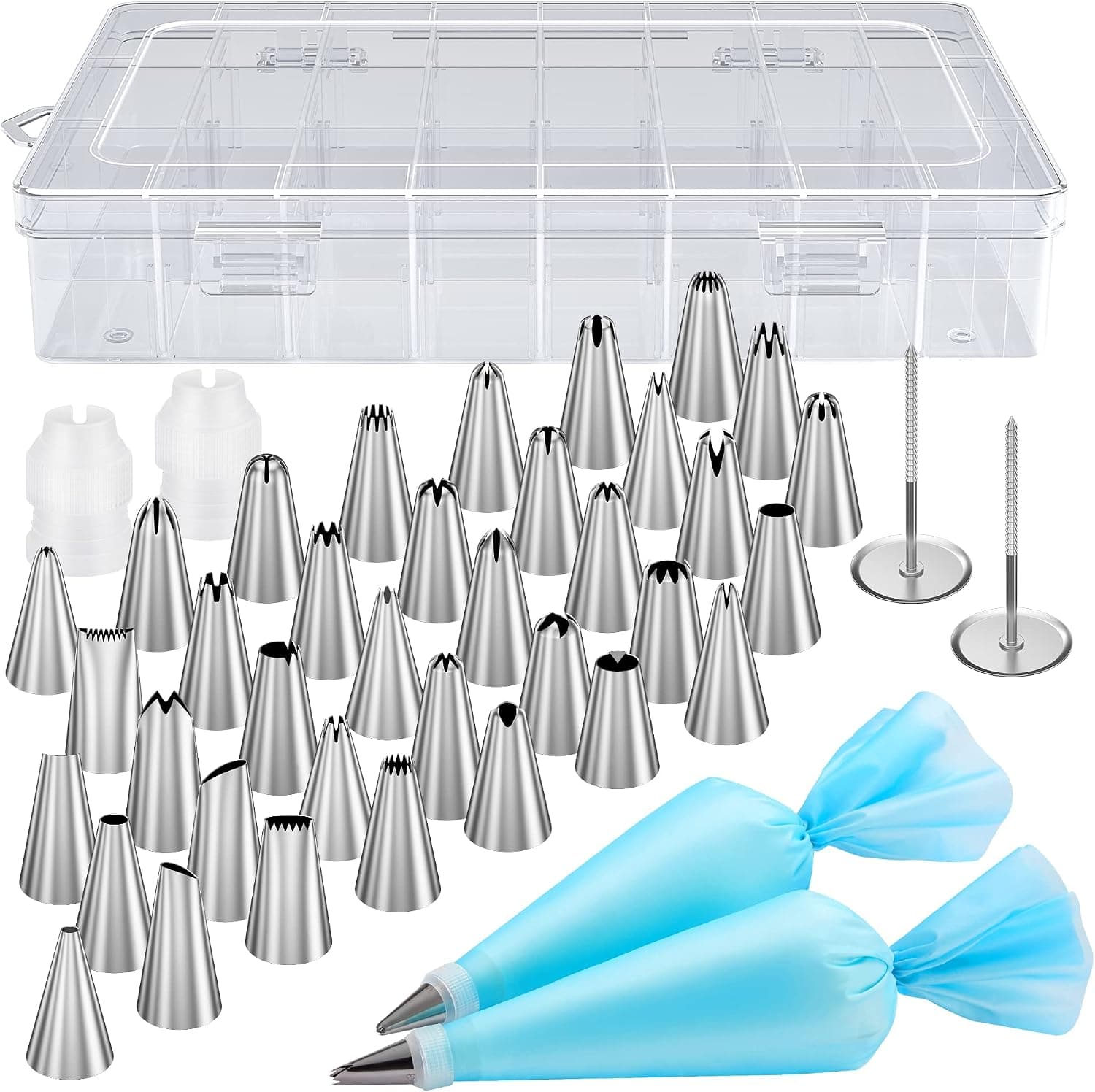 Kootek 42pcs Piping Bags and Tips Set with 36 Numbered Frosting Icing Tips and 2 Reusable Pastry Bags