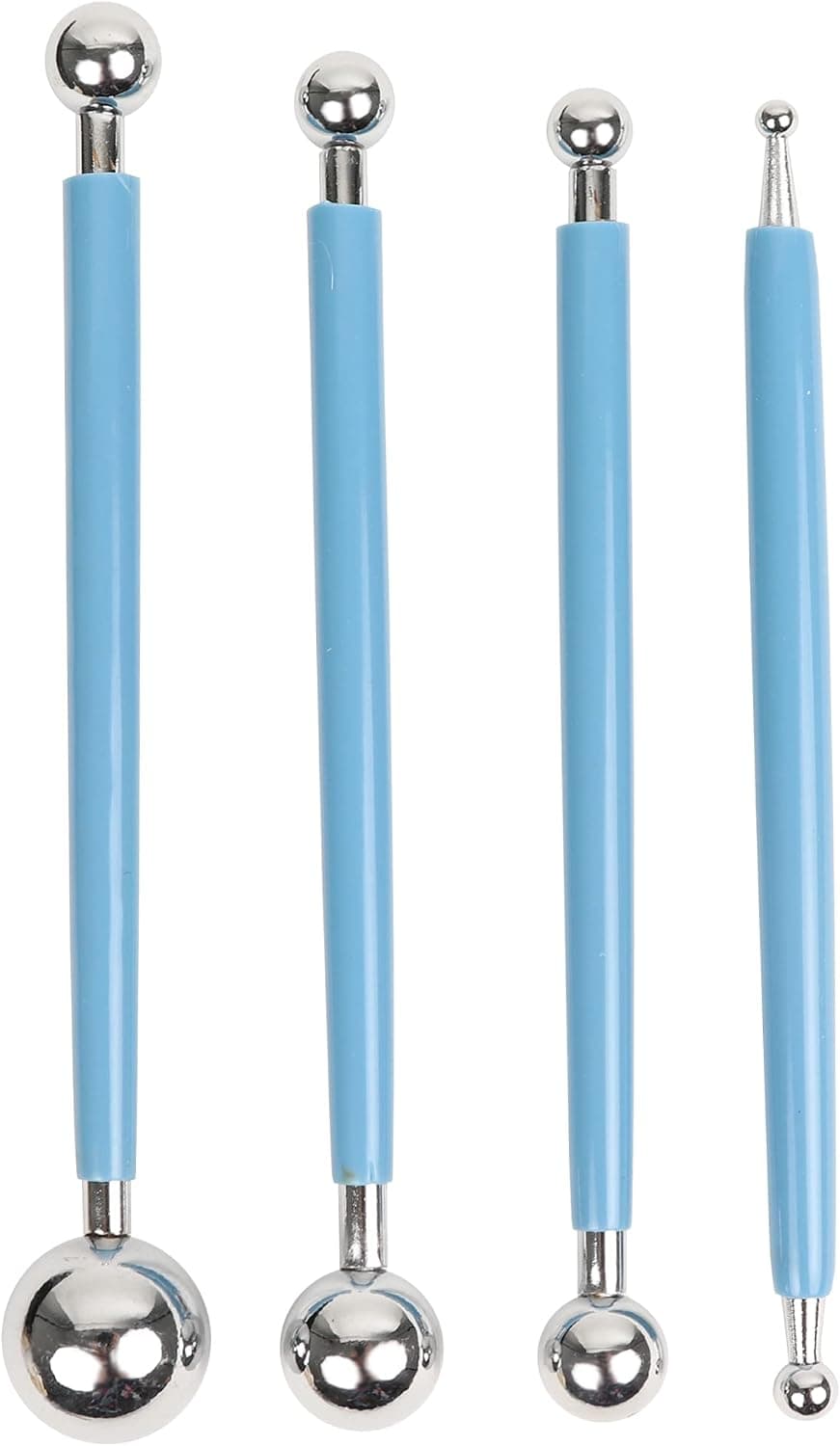 O'Creme Metal-Ball Cake Decorating Fondant Gum Paste Modeling Tools, Set of 4