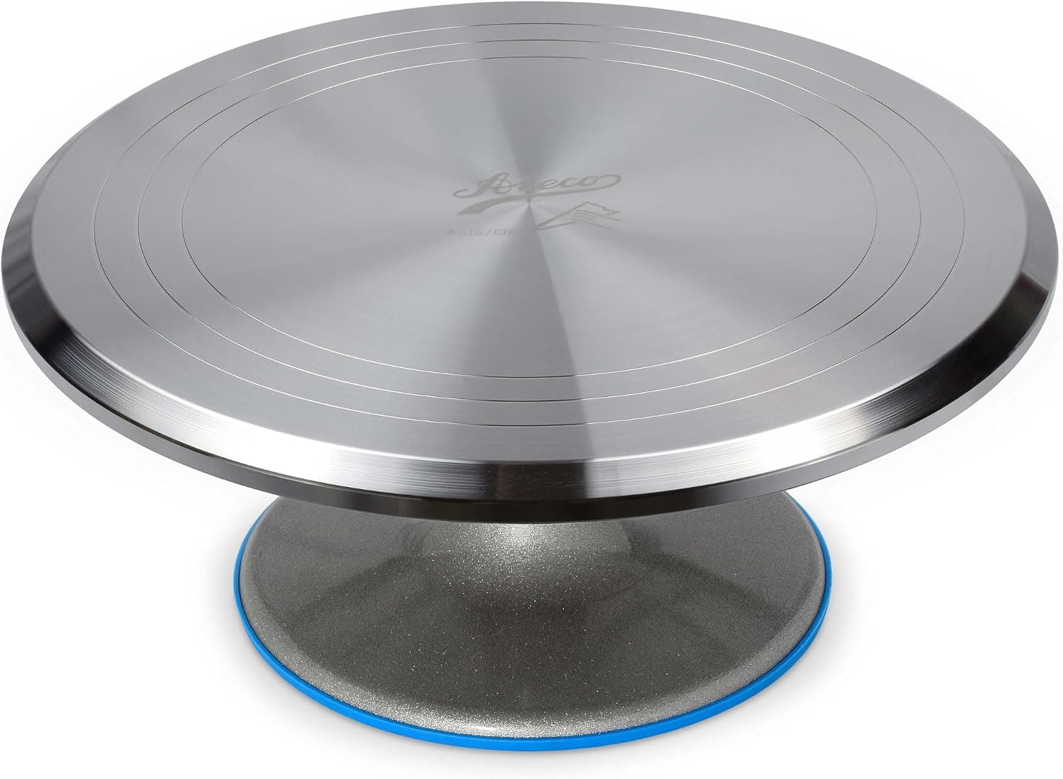 Ateco Revolving Cake Decorating Stand, 615 12 Inch Round, Aluminum Base, White