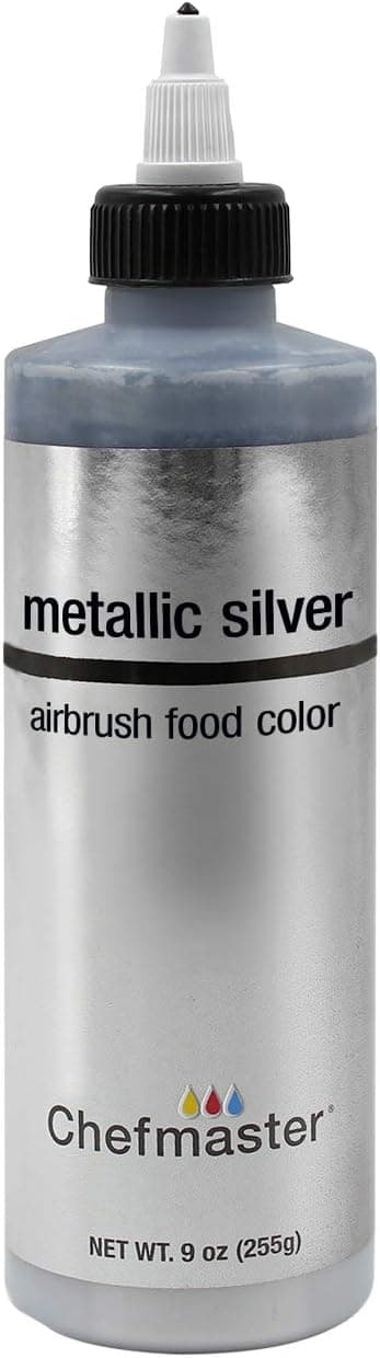 Chefmaster Airbrush Food Color, 9-Ounces, Metallic Silver