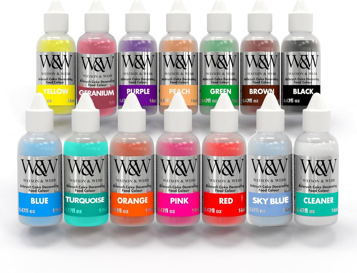 Airbrush Food Coloring Set - 13 x .35 fl.oz Bottles, Non-Clogging