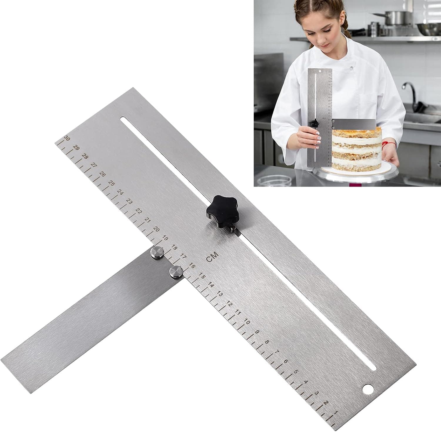 Adjustable Cake Scraper Baking Crisp Corners Cakes Comb Metal Cake Edge Smoother Made Of Stainless Steel DIY Baking Tool