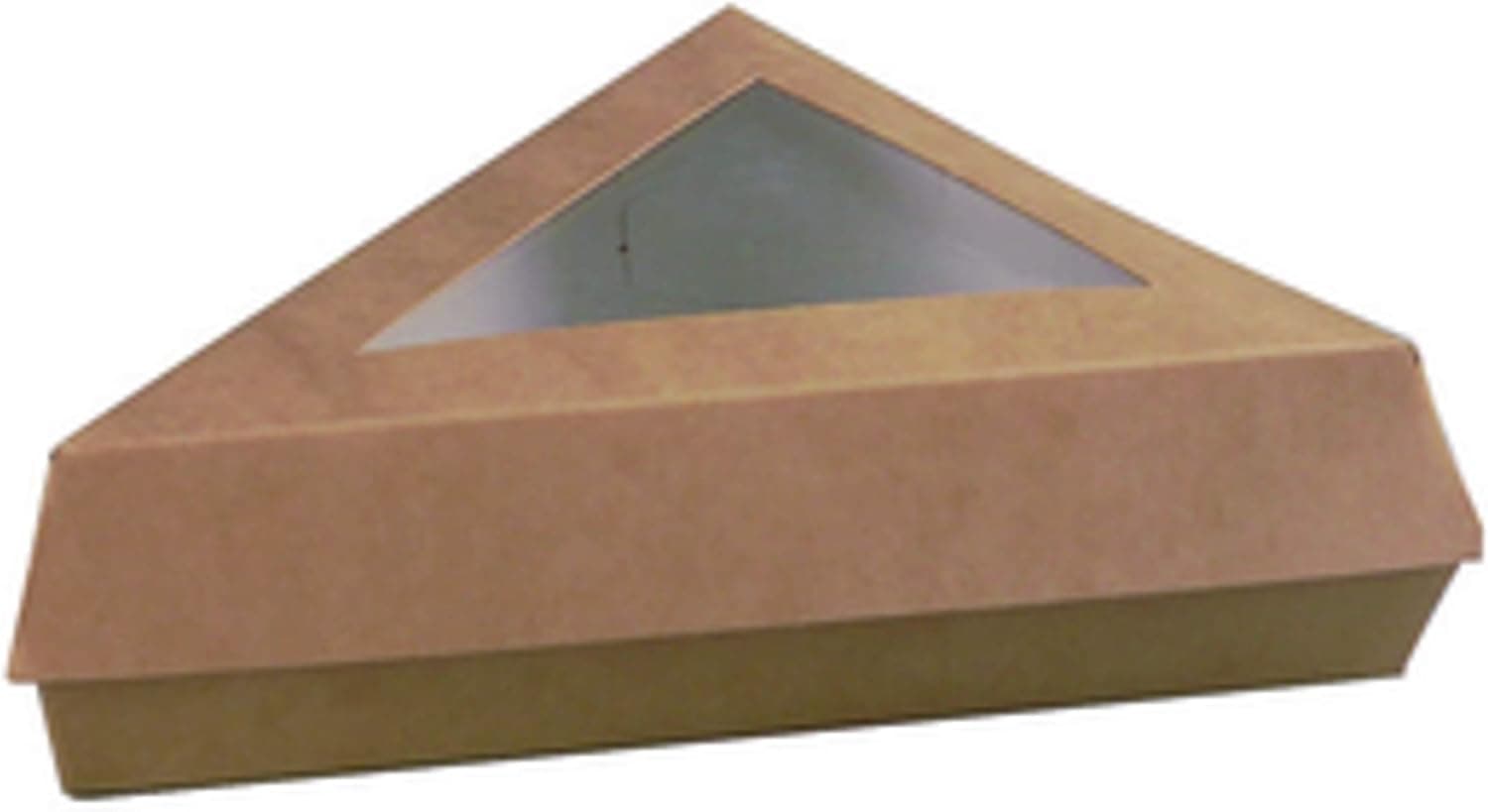 PacknWood Kraft Cake Slice Box with Window, Brown Kraft Pastry Boxes, Case of 200