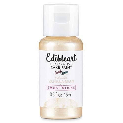 Sweet Sticks Edible Art Decorative Cake Paint 0.5 Ounce (15 Milliliters), Metallic Vanilla Bean No Taste