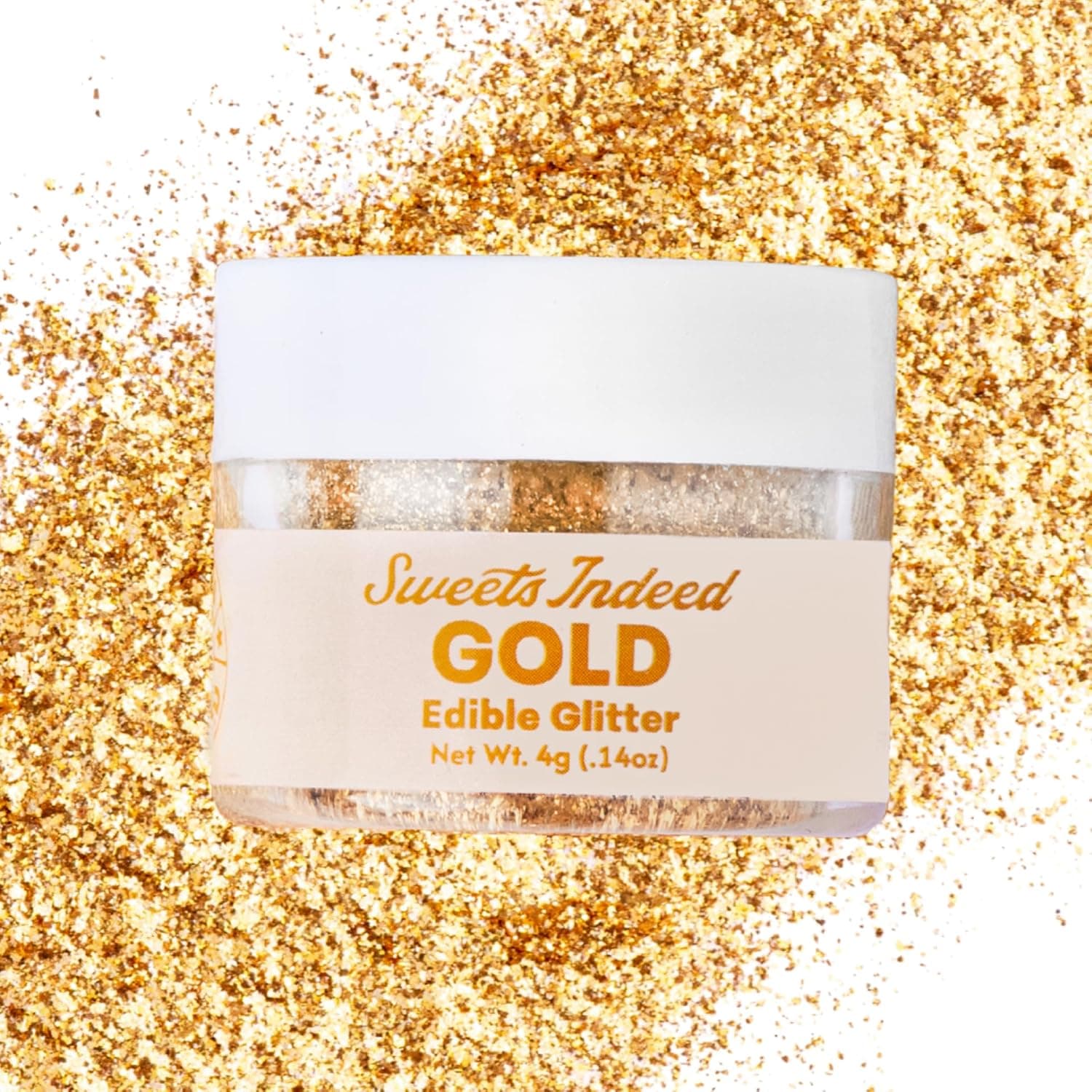 Sweets Indeed Edible Glitter, Perfect for Drinks, Cocktails & Cake Decorating, 4 grams (Gold)