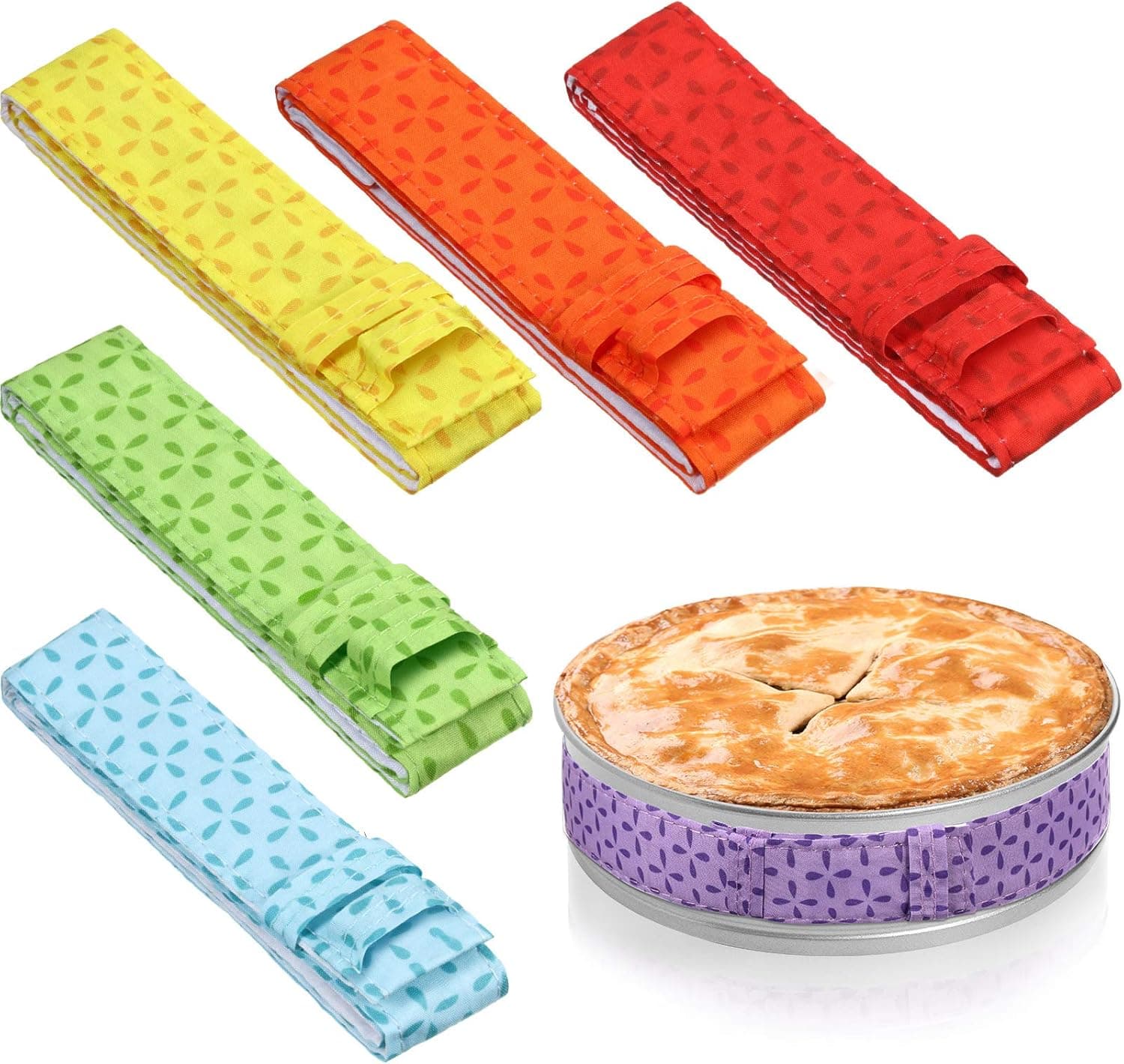 Patelai 6 Pcs Cake Strips for Even Baking, Absorbent Thick Cotton for 6-12 Inch Pans