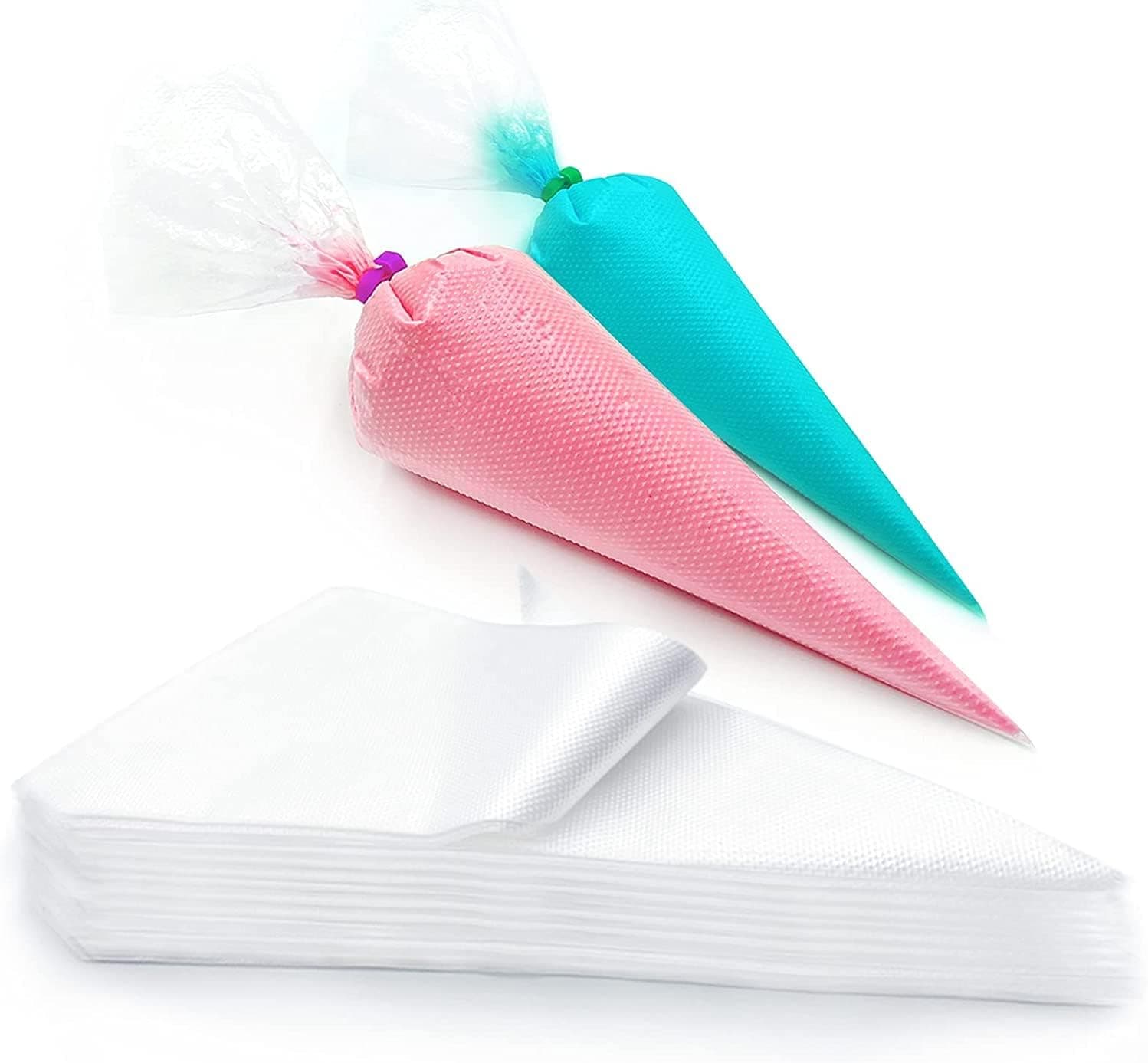 BeeSpring Piping Bags Disposable, Anti Burst 12 Inch Thickened Non-Slip Icing Bags, 50 Pcs