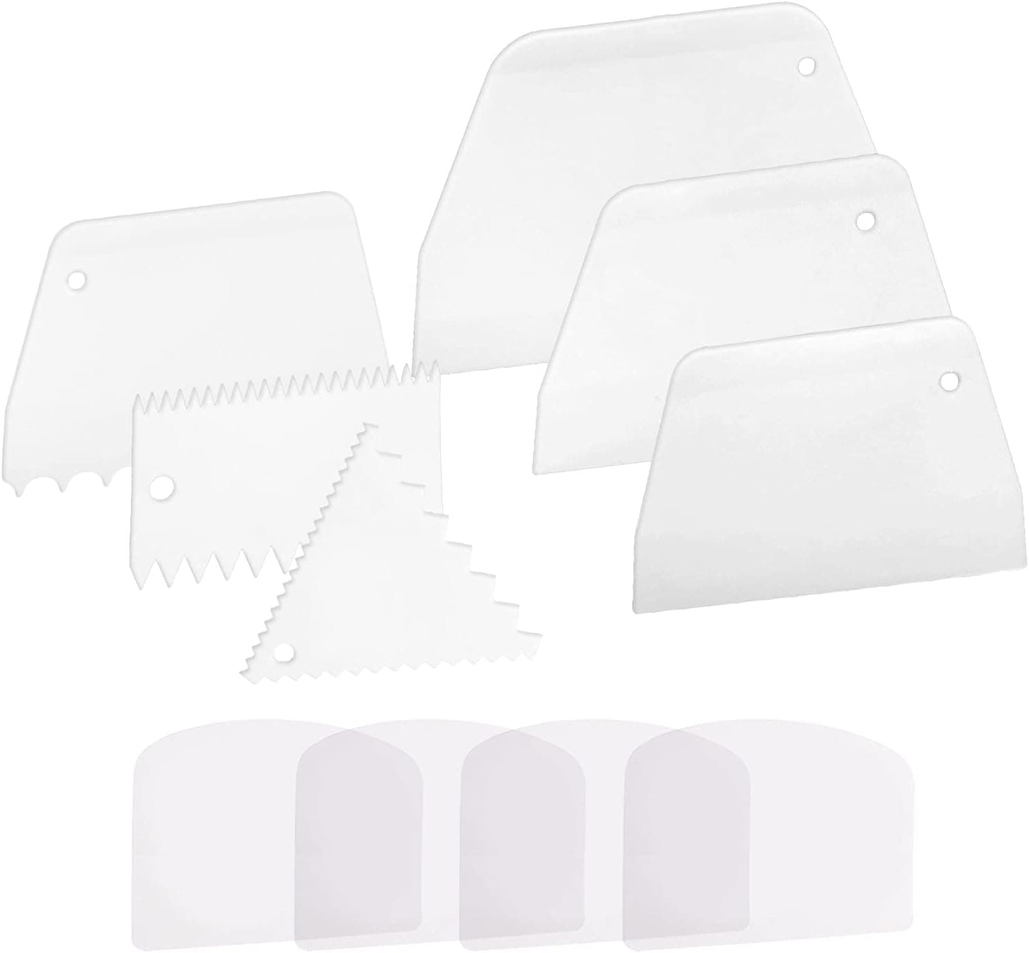 Anvin Cake Scraper Smoother Icing Tool Set, 10 Pcs Flexible Buttercream Edge Scrapers
