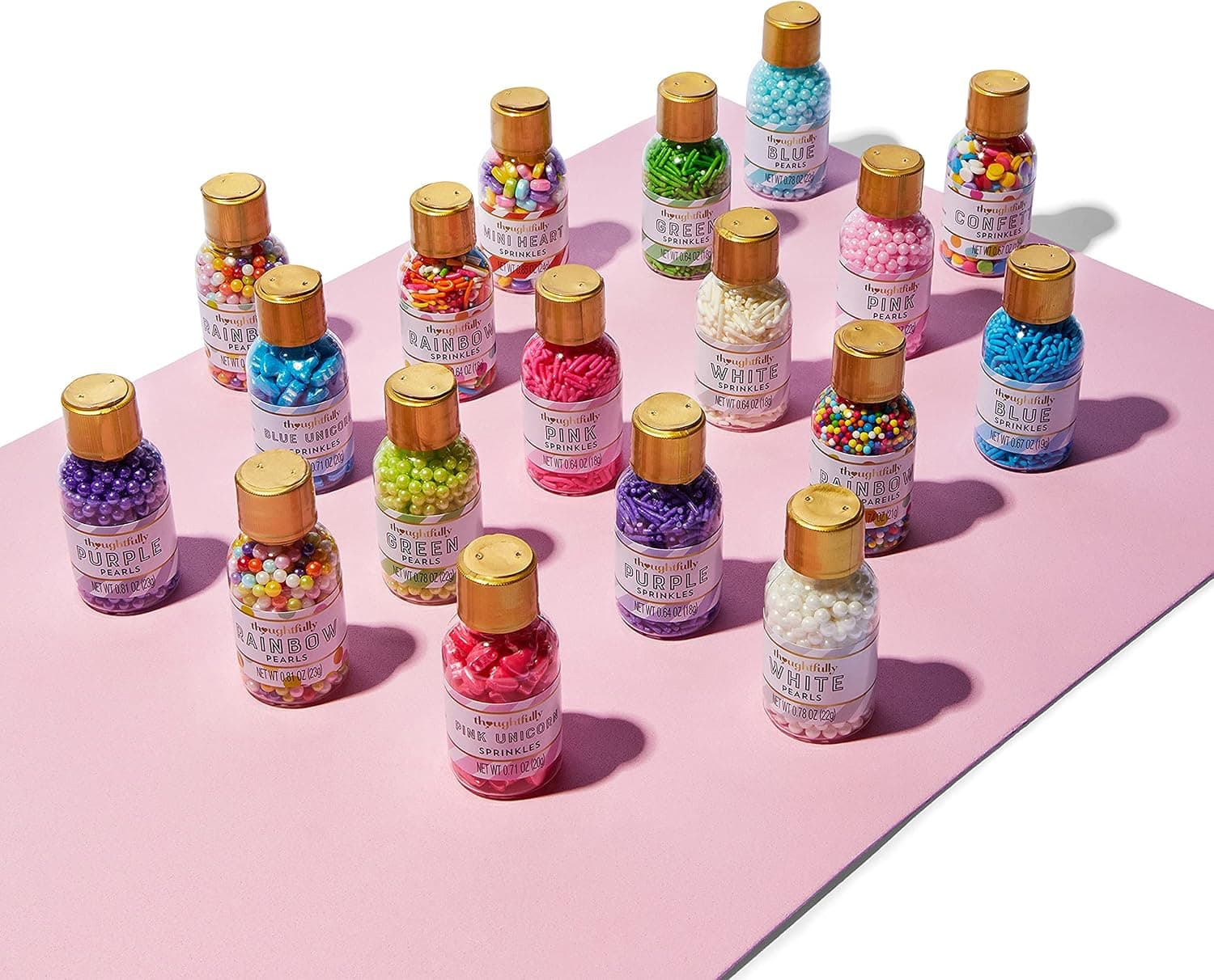 Thoughtfully Gifts, Cake Decorating Kit Gift Set, Variety of Cake Sprinkles, Pack of 18