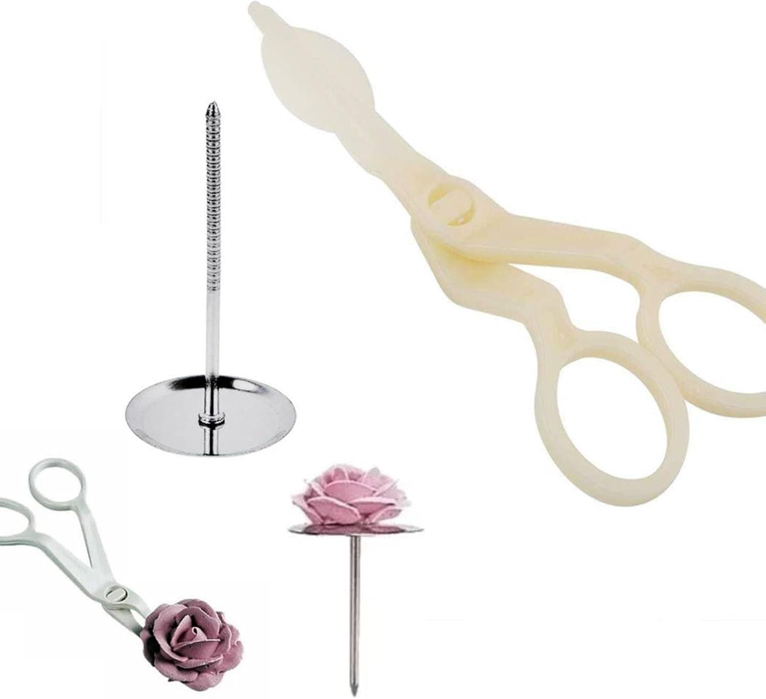 Cake Flower Lifter and Nail, Plastic Cupcake Decorating Tools for Icing Flowers