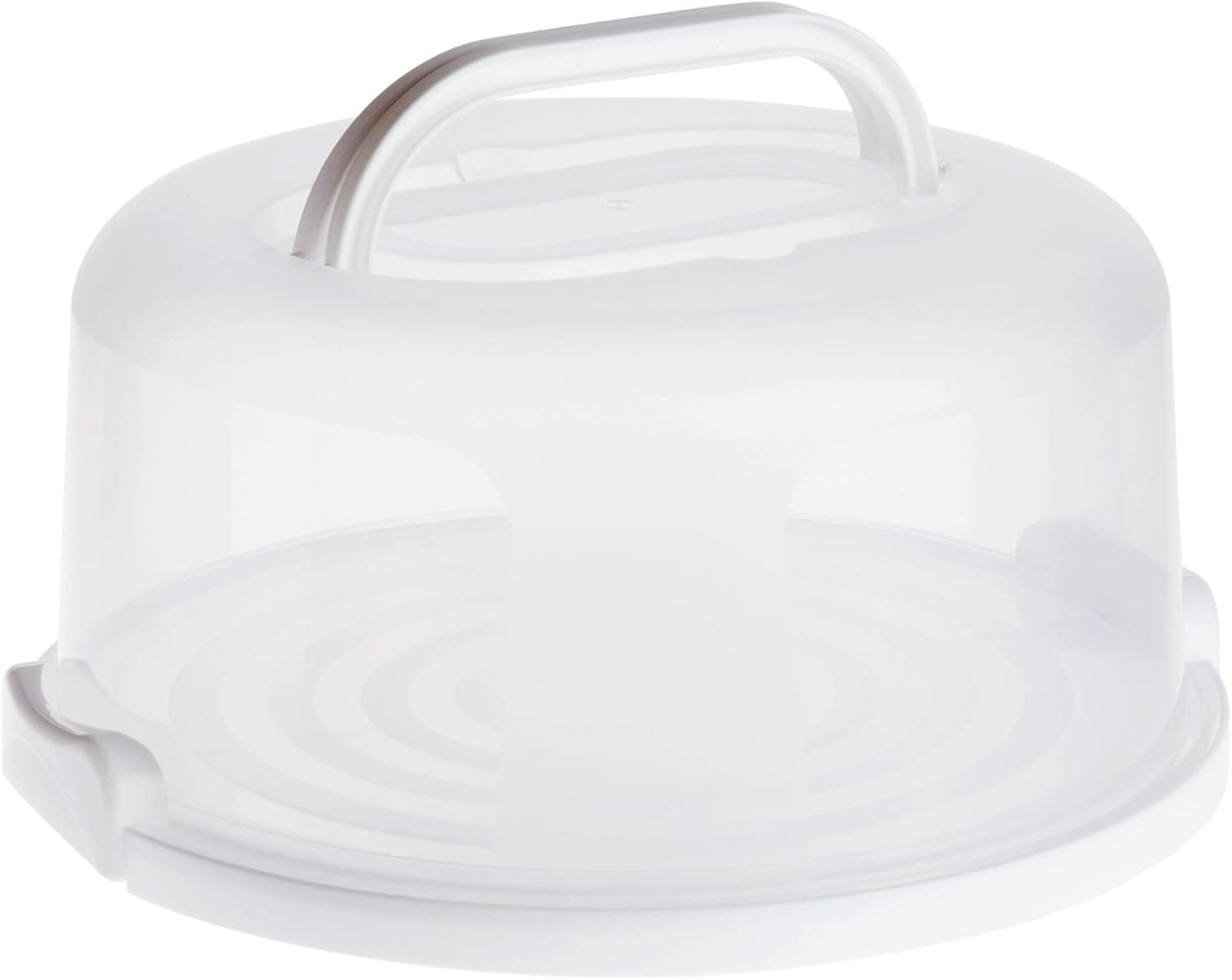 Juvale Round Cake Carrier with Secure Lid and Handle, Collapsible Reusable Plastic Container 12 Inch