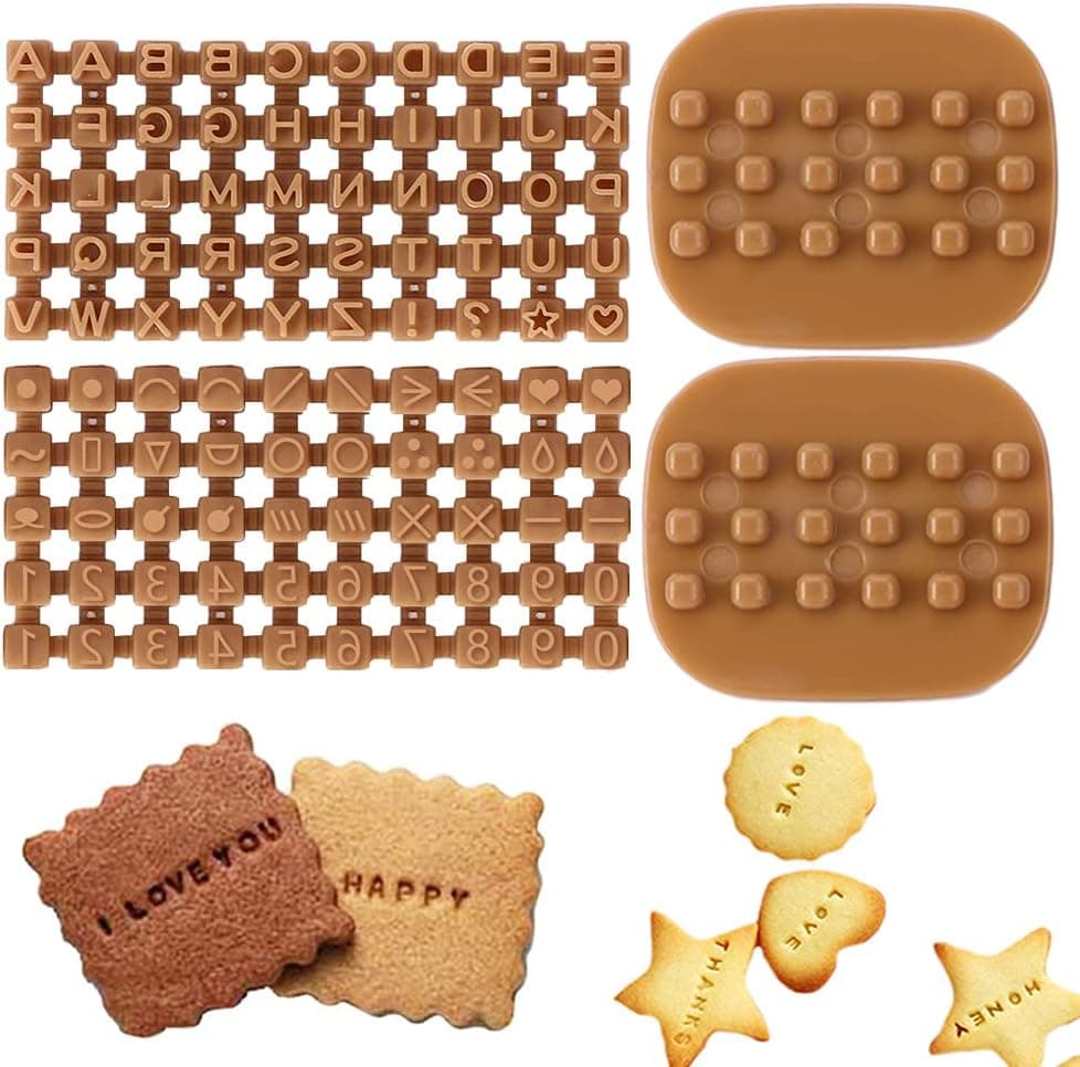 Pack of 100 Alphabet Number Letter Cookie Cutters Set Stamp Press Biscuit Fondant Decorating Baking Tools