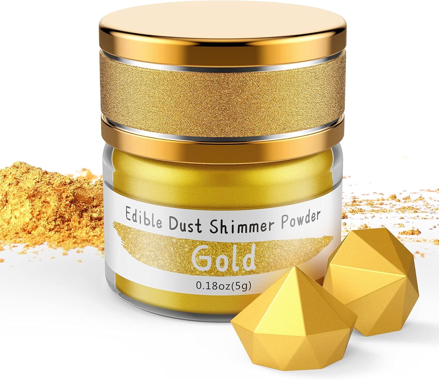 Jelife Edible Gold Luster Dust - 5 Grams Food Grade Cake Dust Shimmer Powder, Vegan