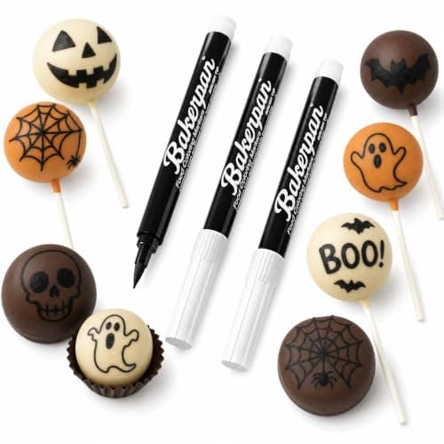 Bakerpan Edible Markers for Cookie Decorating - Black Brush Tip Set of 3