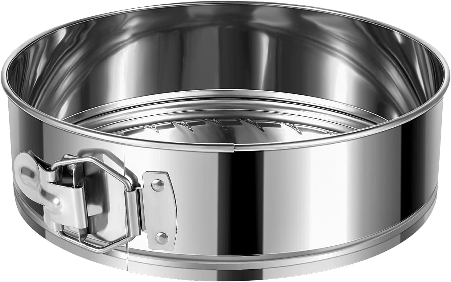 E-Gtong 9 Inch Springform Cake Pan, 304 Stainless Steel, Leakproof with Removable Bottom