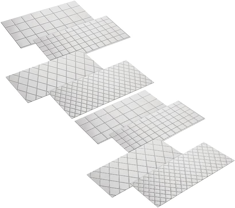 UPKOCH 8Pcs Cake Fondant Impression Mat Molds, Diamond Quilted Grid Texture Embossing Mat for Cake Decorating