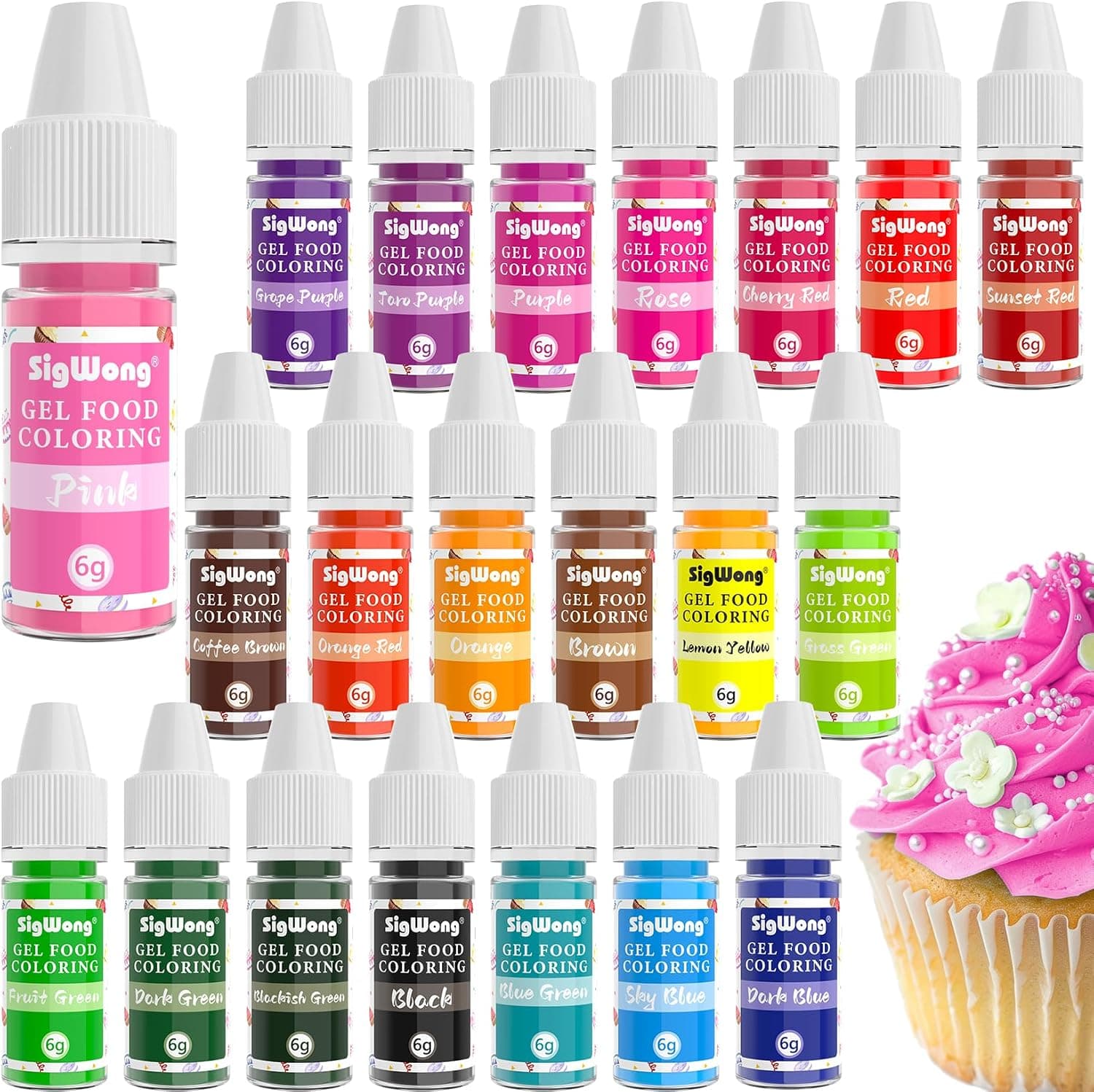 Gel Food Coloring Set - 21 Colors Tasteless Gel Based Color for Cake Decorating