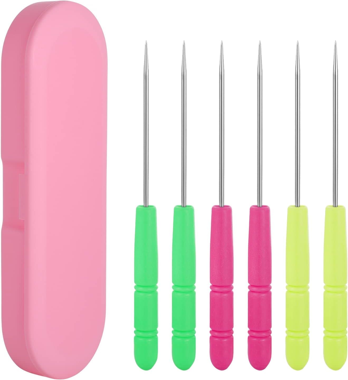 6Pcs Cookie Scribe Tool Sugar Stir Needle in Plastic Box, Colorful Cookie Decorating Tools for Royal Icing