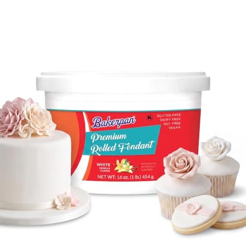 Bakerpan Premium Rolled White Fondant For Cake Decorating - 1 Pound