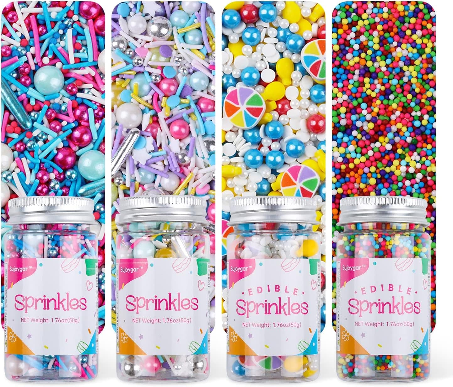 Sprinkles for Cake Decorating, Fancy Edible Food Grade Sprinkles