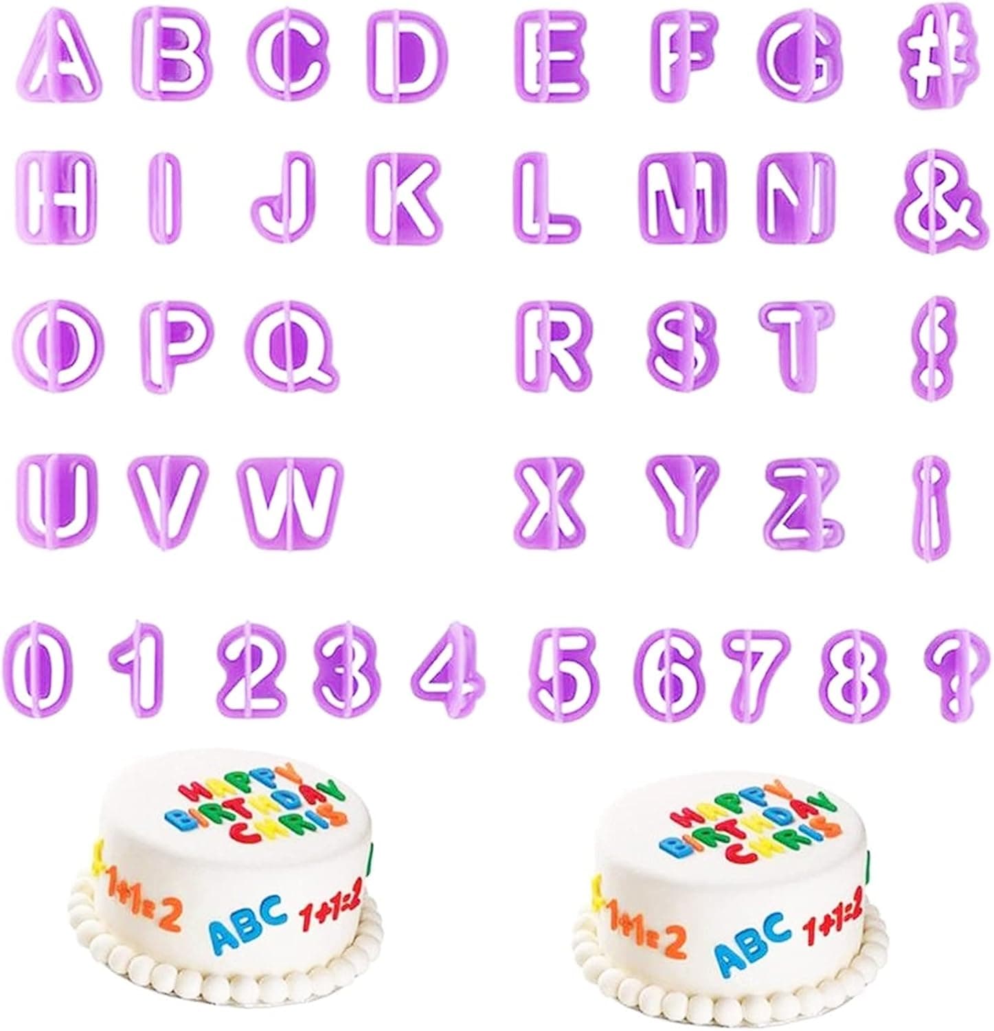 Alvinlite Fondant Letter Cutters, Alphabet Cutters, Letter and Number Fondant Cutters Set, 40-Pcs