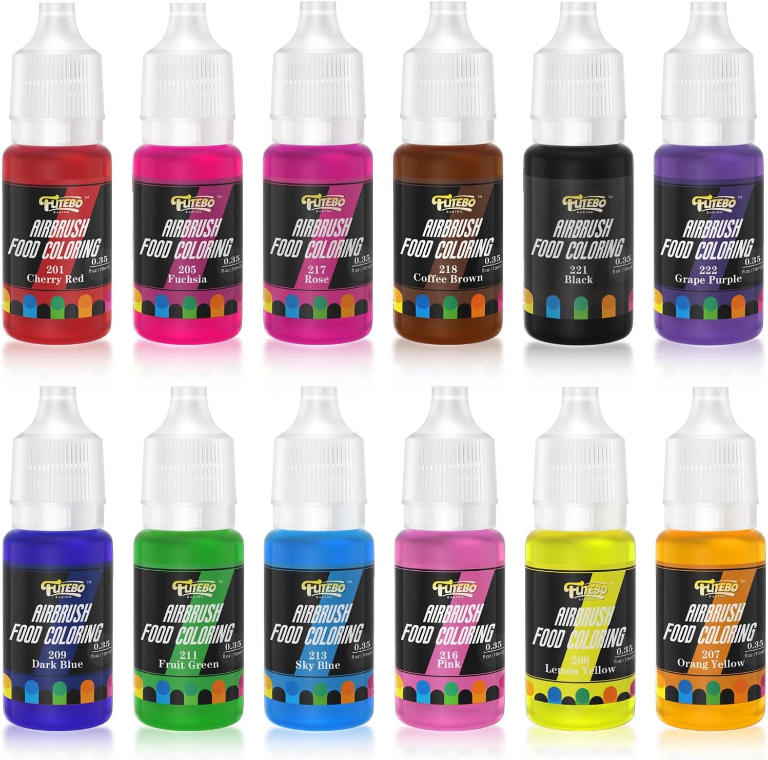 Airbrush Food Coloring Kit from FUTEBO: 12 Colors Edible Airbrush Colors