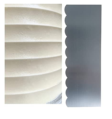 9 inch Stainless Steel Scallop Cake Comb Metal Cake Scraper Cake Buttercream Icing Smoother Frosting Sculpting Decorating Tools