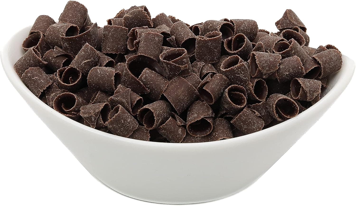 Dark Chocolate Shaved Curls, OliveNation Dark Chocolate Curls, Elegant Belgian Chocolate Blossom Curls for Topping, Edible Garnish & Decoration - 8 oz
