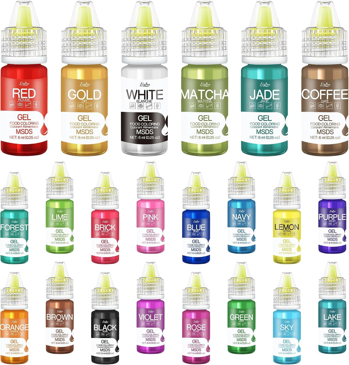 Gel Food Coloring - 22 Vivid Colors Gel Food Coloring Set for Cake Decorating, Concentrated
