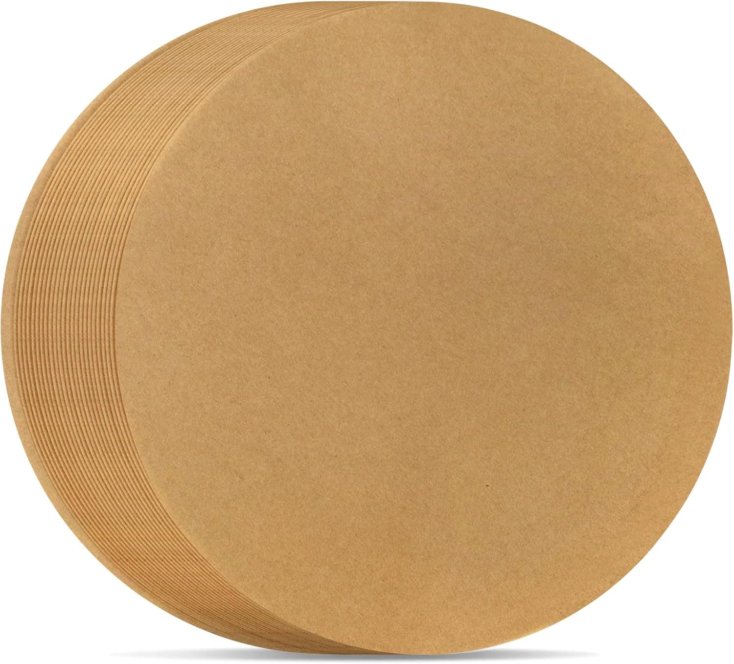 DISSKNIC 9 Inch Parchment Paper Rounds, 100PCS Unbleached Round Parchment Paper for Baking, Springform Pan, Bamboo Steamer