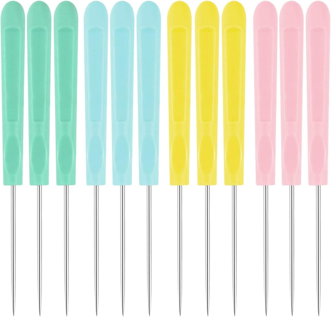 12 Pieces Cookie Decorating Scribe Supplies, Stainless Steel Sugar Stir Needle Biscuit Icing Pin Kit with Handle