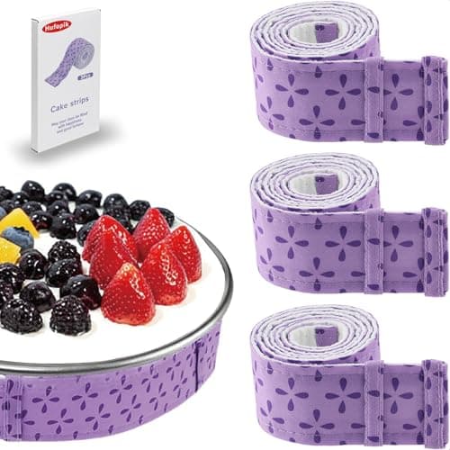 Hufopik 3 Pcs Cake strips for even baking, Baking strips for cake pans, Baking Supplies and Cake leveler
