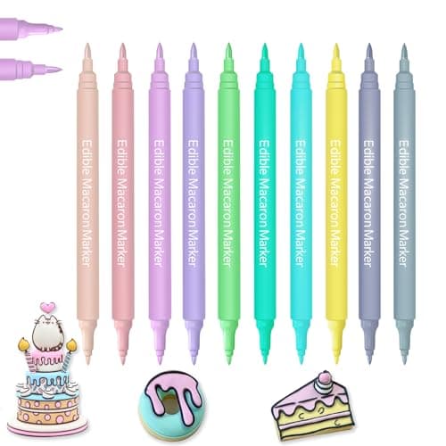 Edibleink Macaron Food Coloring Pens - 10 Pastel Dual Tip Edible Markers