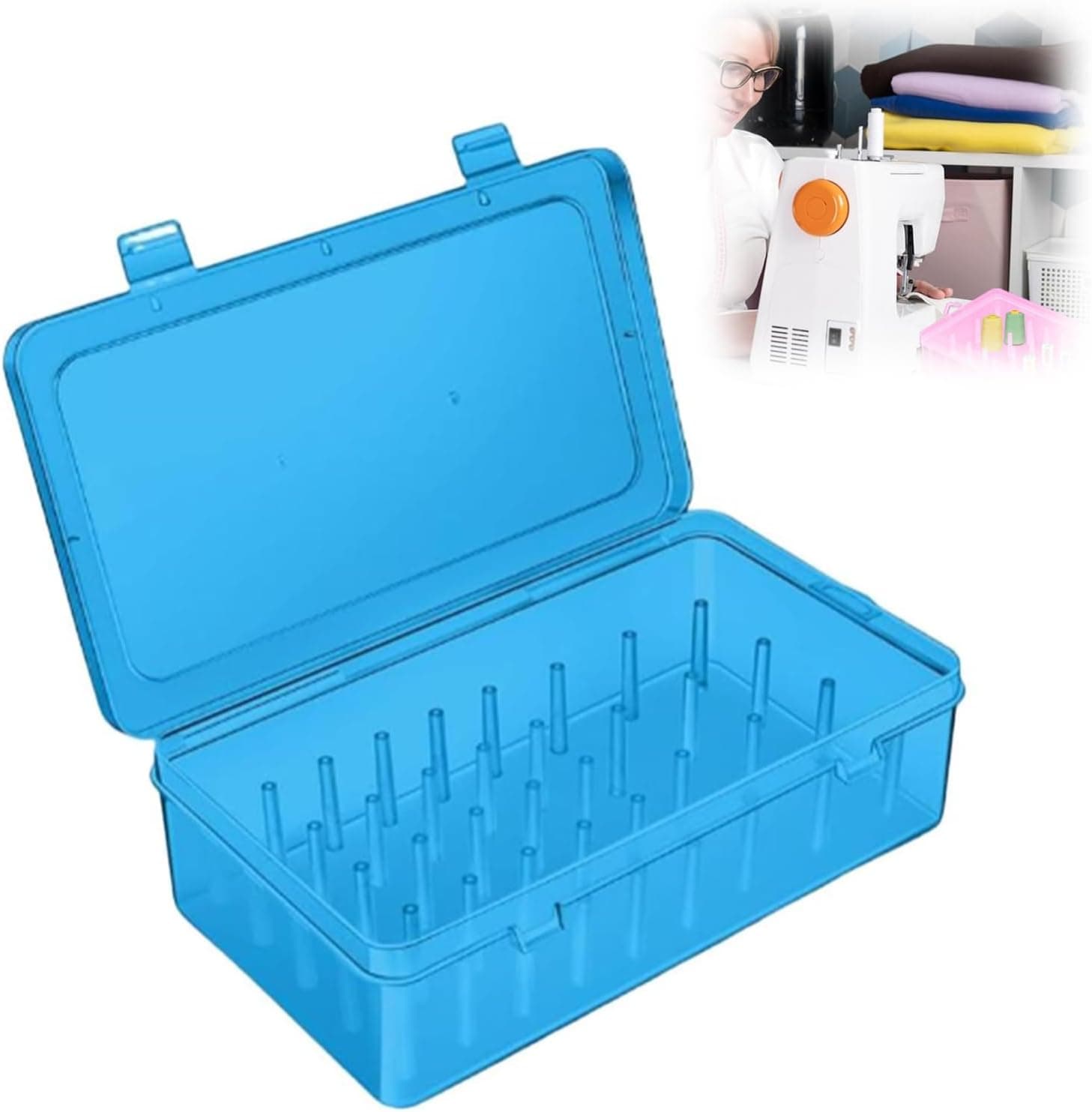 Piping Tips Storage Box with Fixed Pins, 42 Pegs Storage Container Piping Tip Set Organizer Case