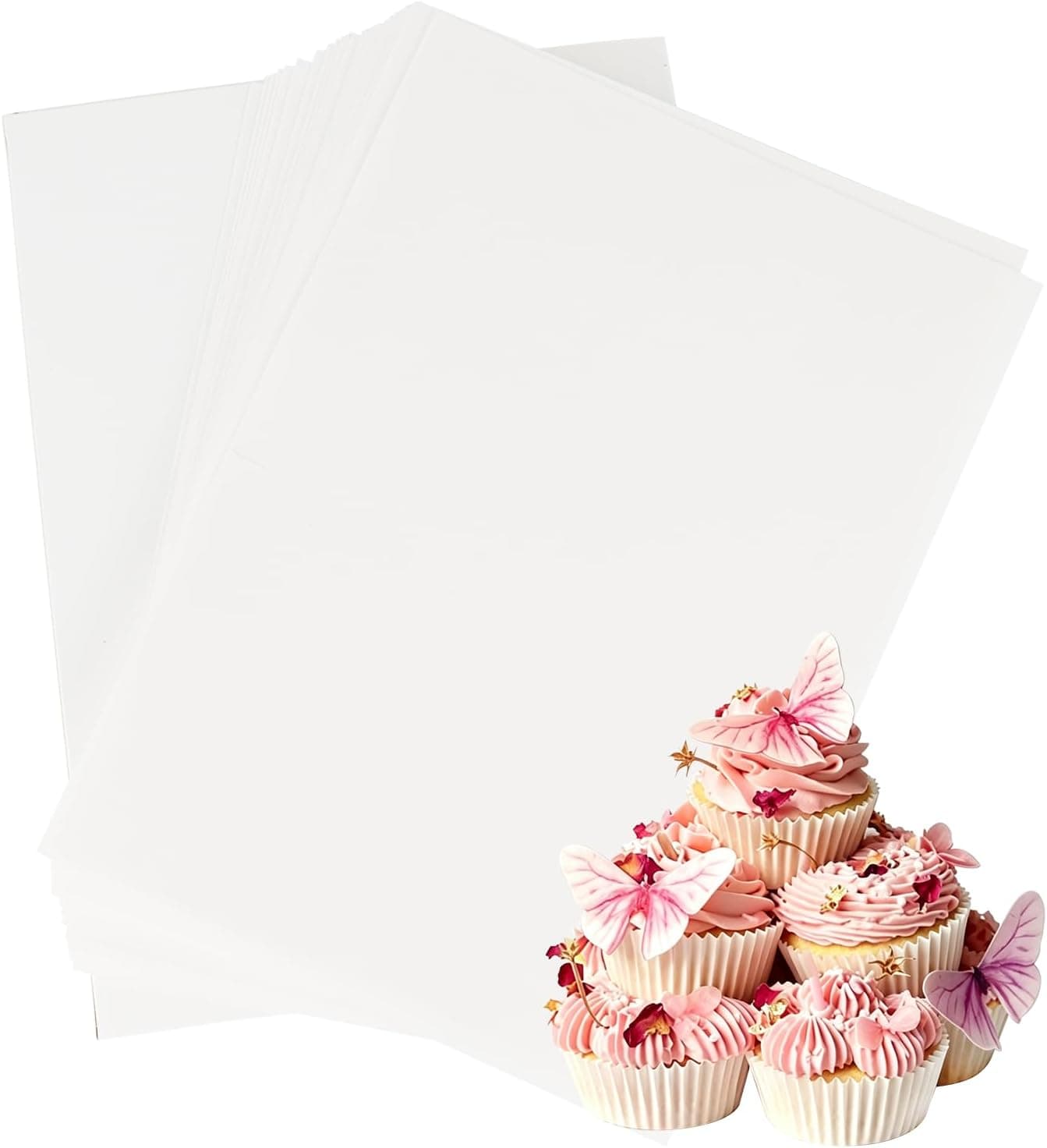Wafer Paper 25pcs 8.3 x 11.7, Edible Wafer Sheets for Edible Printer, A4 Size Wafer Paper Edible Sheets, 0.3mm