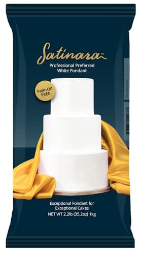 Satinara White Fondant | Ready to Roll | Cake Decorating Supplies | 2.2 lbs